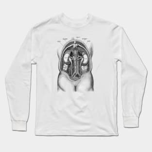 Human Kidney System - Vintage Anatomy Long Sleeve T-Shirt